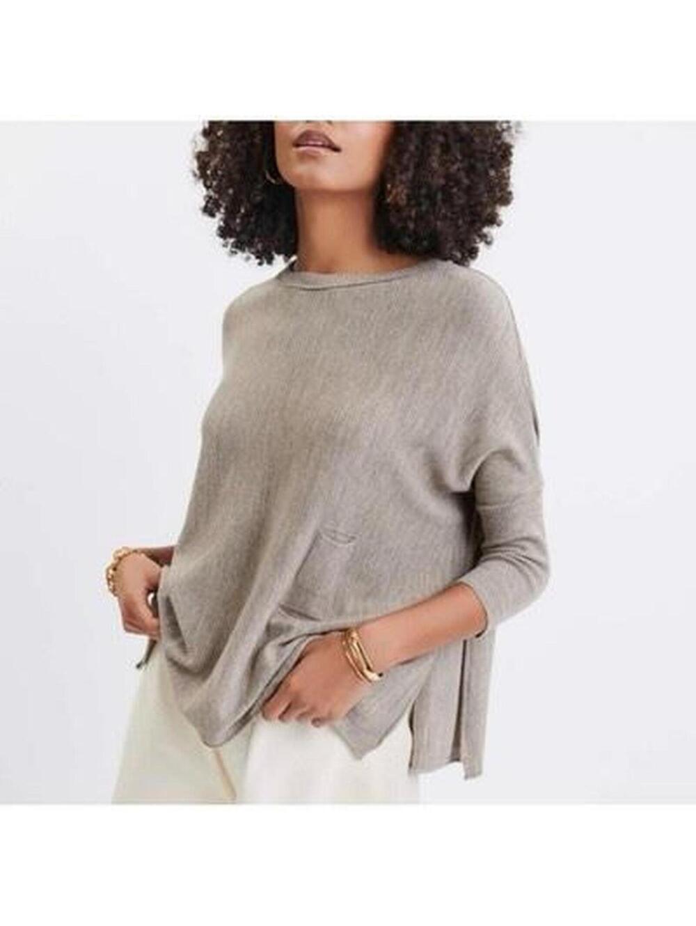 MerSea Catalina Traveler Oversized Knit Sweater Taupe OS Boxy Oversized Spring